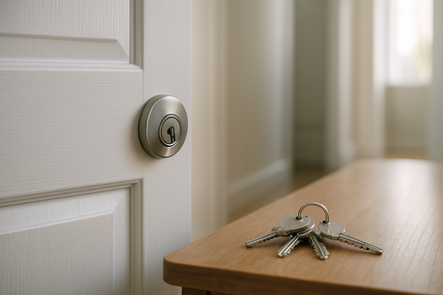 House keys left behind the front door — a home lockout